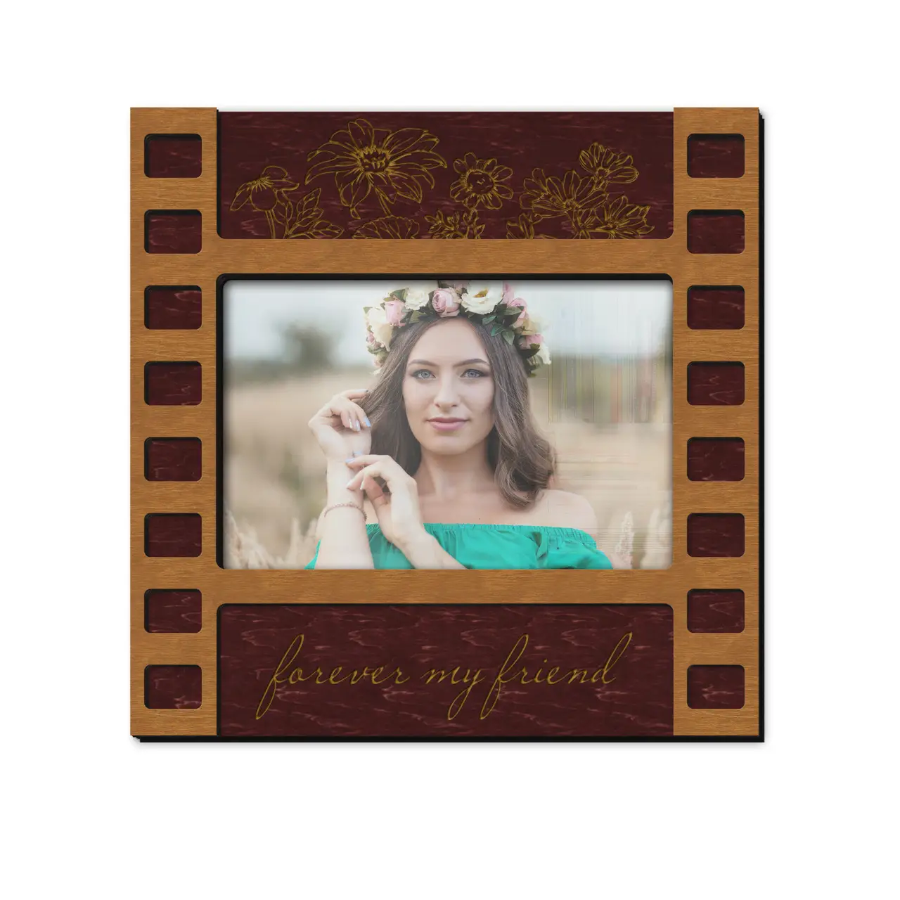 Фоторамка Forever My Friend на 1 фото Бордовий (film_frame_horizontal_4x6-4) - фото 1