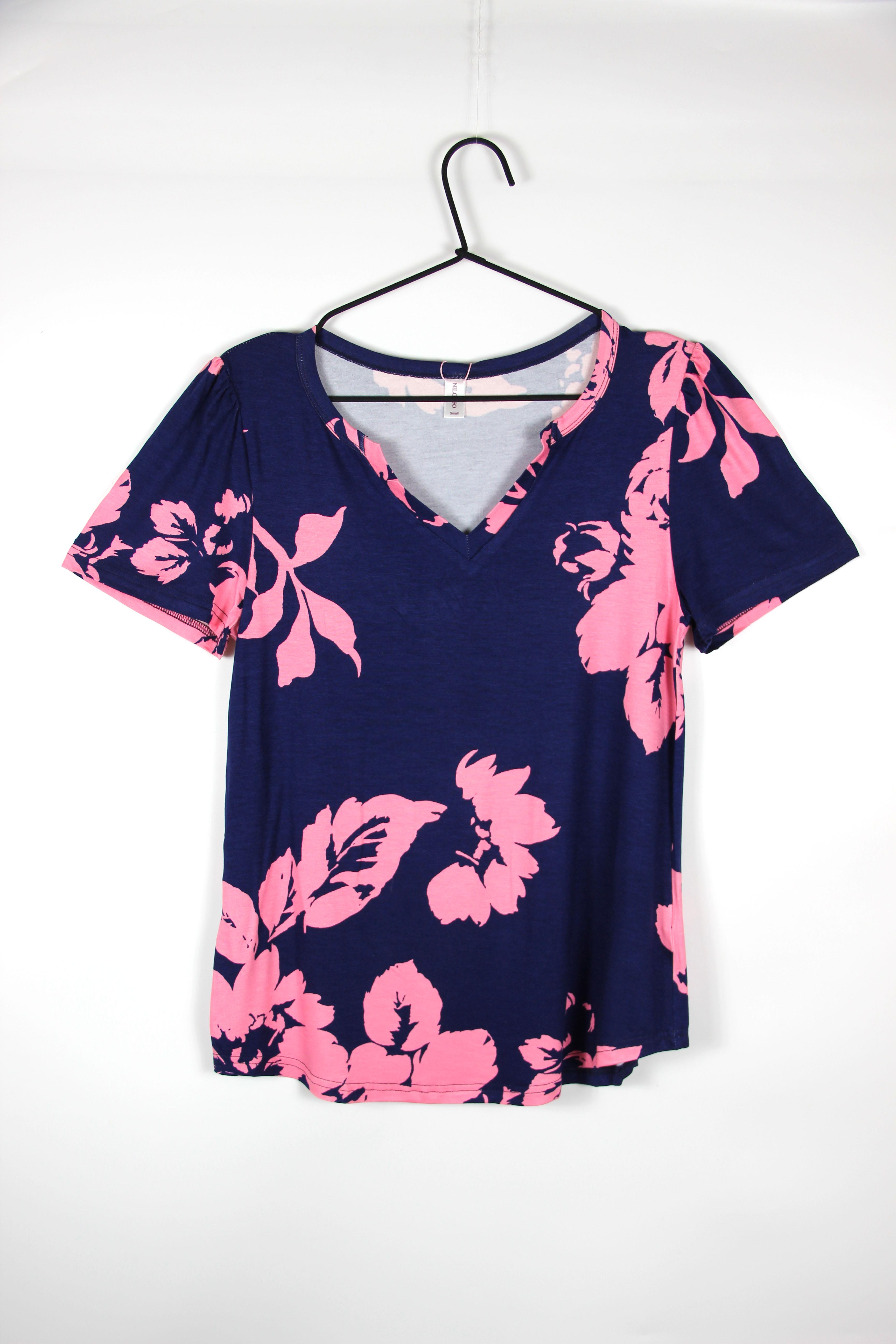 Футболка Amazon з квітами S Синій (N1806)