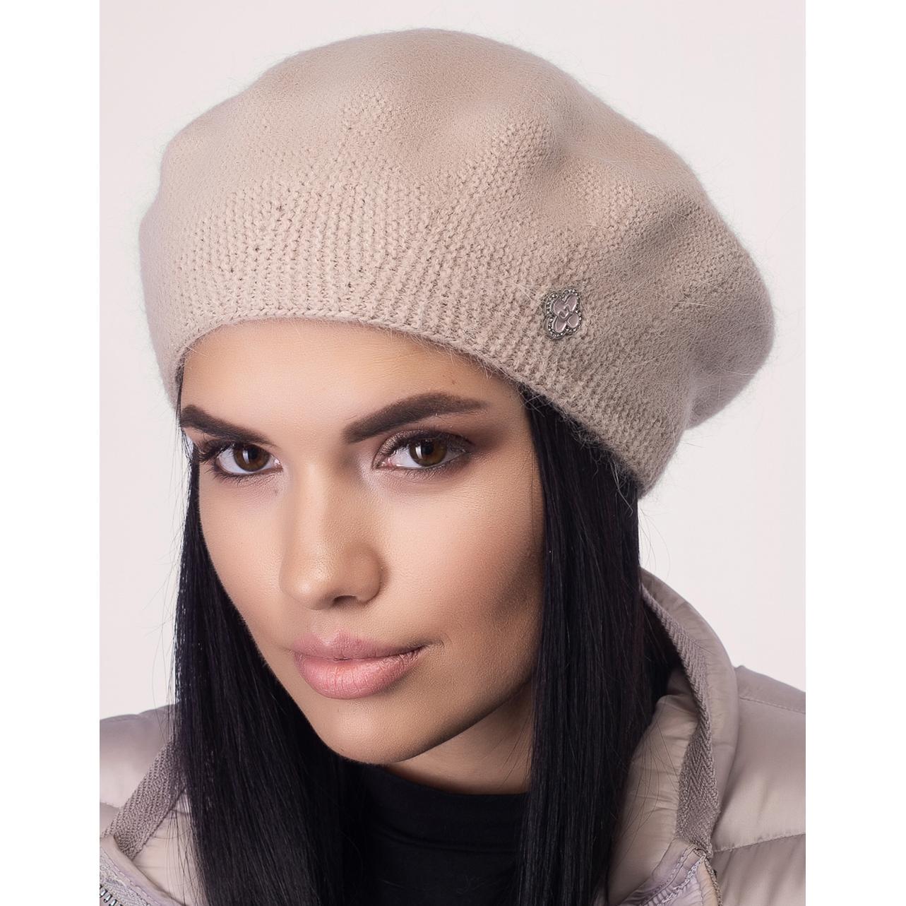 Берет женский одинарный Leks Калина one size Бежевый