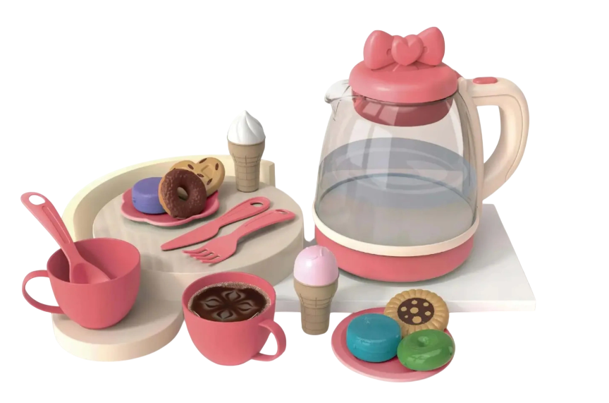 Детский сервиз для чаепития с посудой/сладостями/чайником со звуковыми эффектами (26657601)