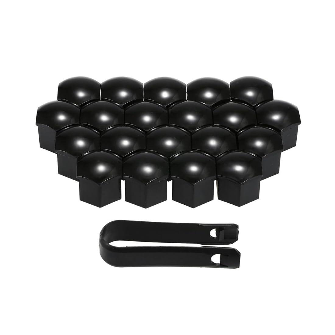 Колпачки BolterDef на колесные болты 19 мм с щипцами 20 шт. Черный (2186)