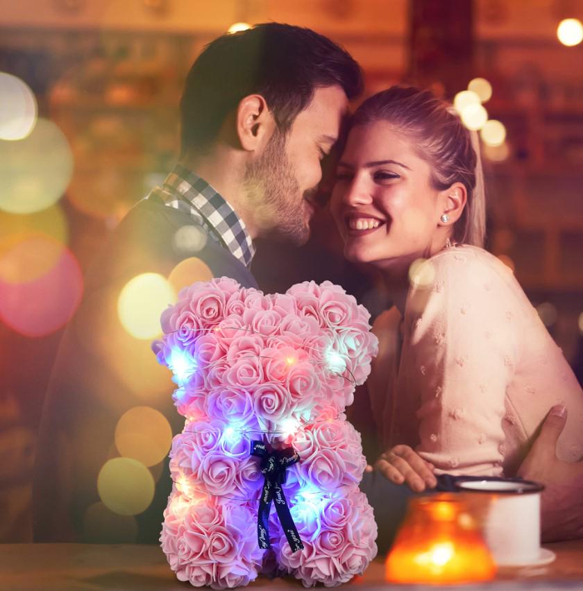 Мишка из роз 3D Teddy Flower с подсветкой 25 см Розовый (2104618745) - фото 8 Мишка из роз 3D Teddy Flower с подсветкой 25 см Розовый (2104618745) - фото 8