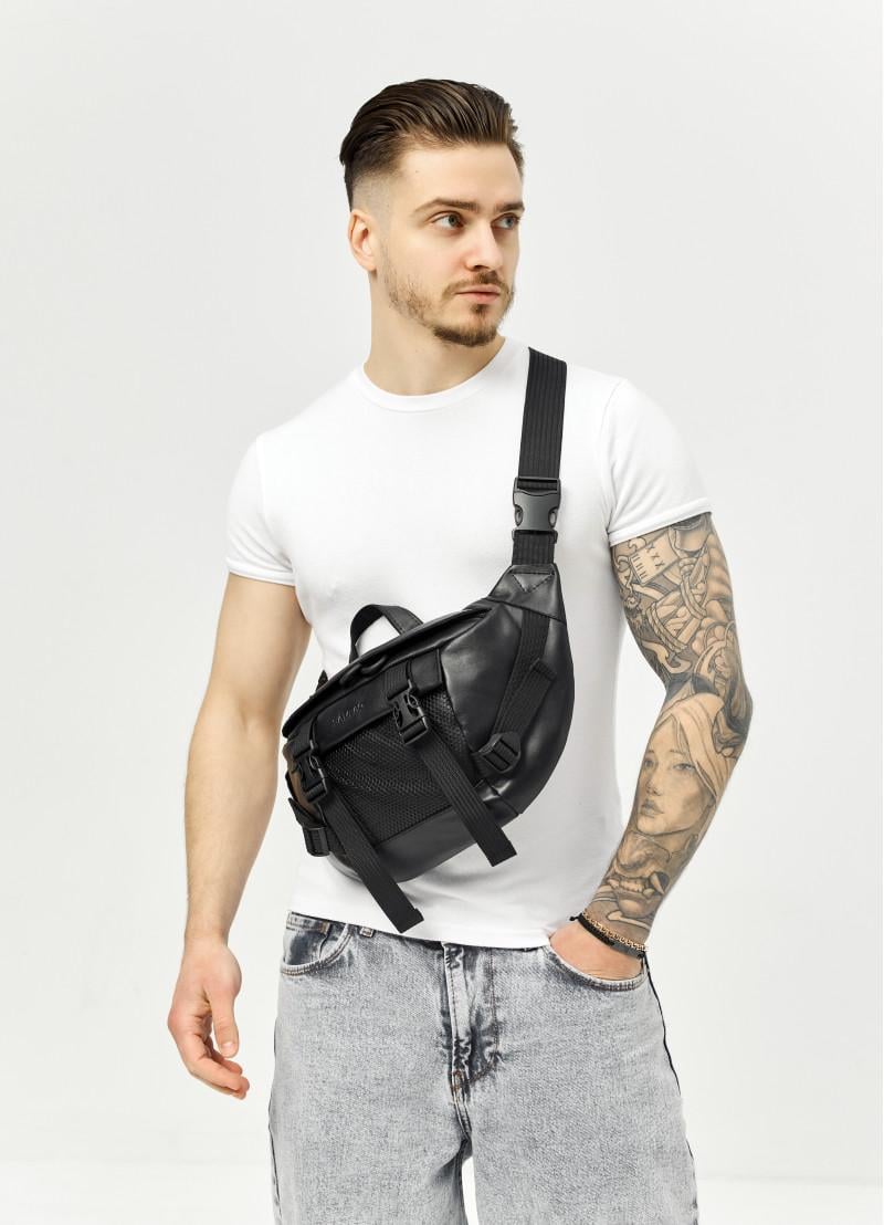 Сумка-бананка мужская Sambag DynamicDart 38×21×7 см Черный (80411101m) Сумка-бананка мужская Sambag DynamicDart 38×21×7 см Черный (80411101m)