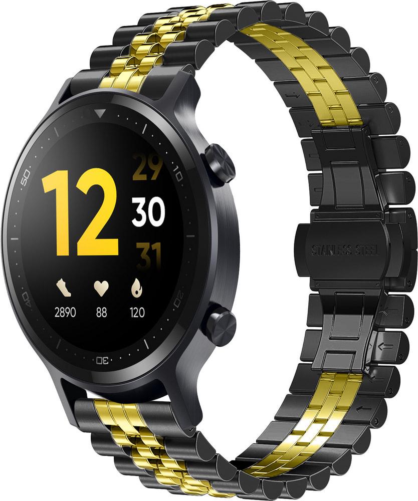 Браслет металлический Stech Line для Realme Watch S Black Gold (29158-02)