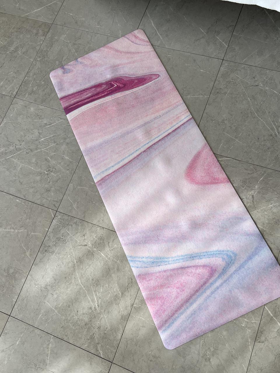 Коврик для йоги Lita Sand SU премиальный замшевый/каучуковый 183х68х0,3 см Pink (13510862)