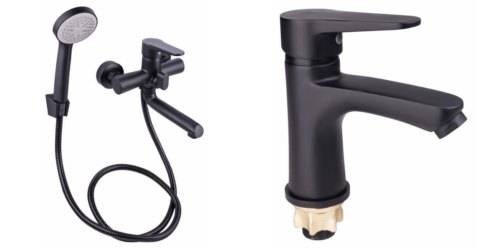 Набір змішувачів для ванни 2в1 Lidz(BLA)-14 43 006-1 Чорний (11686696)