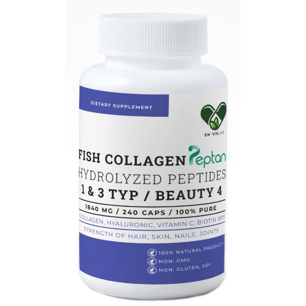Коллаген Envie Lab Fish Collagen Complex 4 1&3 Type 1840 мг 240 капс. (000022256) Коллаген Envie Lab Fish Collagen Complex 4 1&3 Type 1840 мг 240 капс. (000022256)