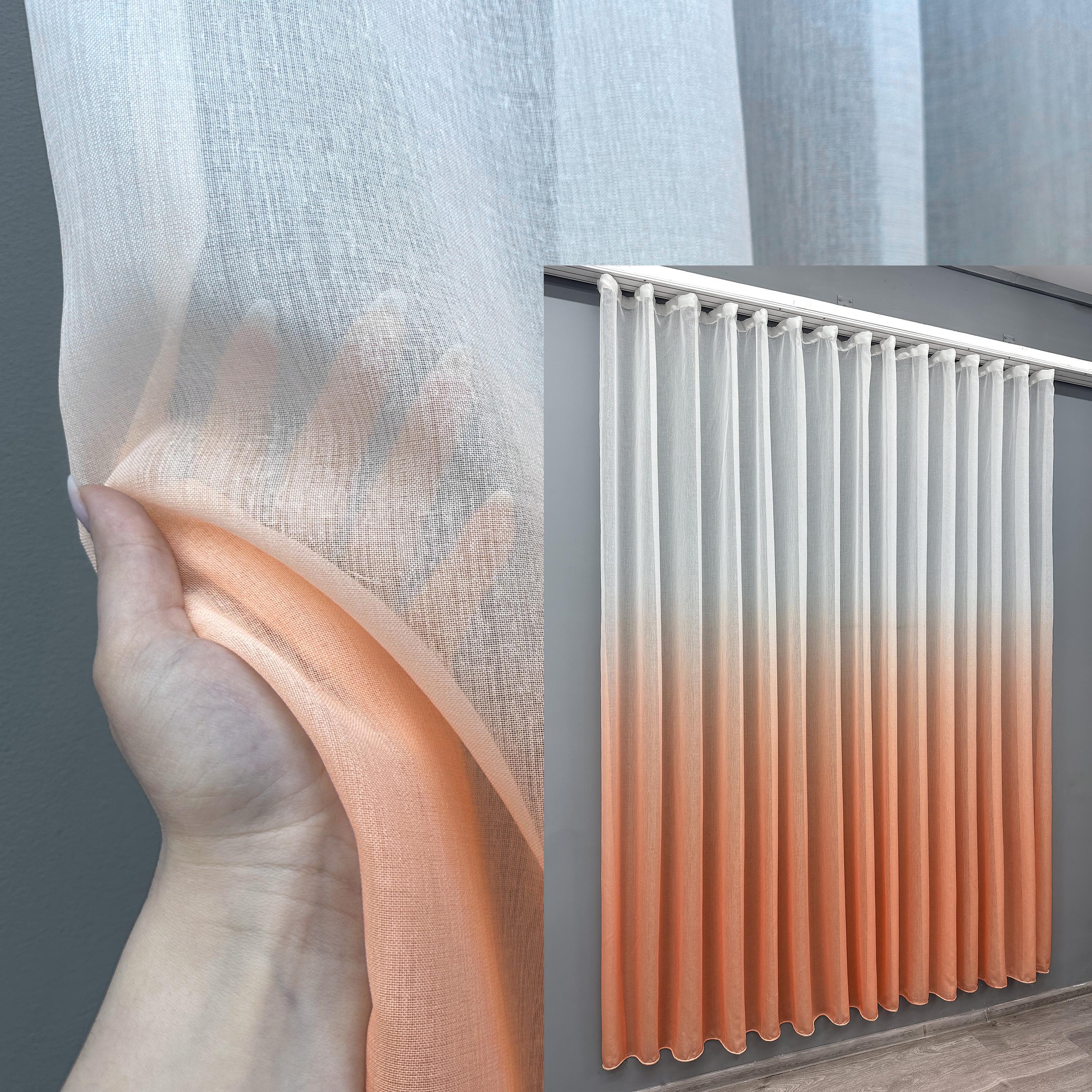 Тюль VR-Textil №578т Омбре Батист 300х250 см Персиковый/Белый (40-027) - фото 2