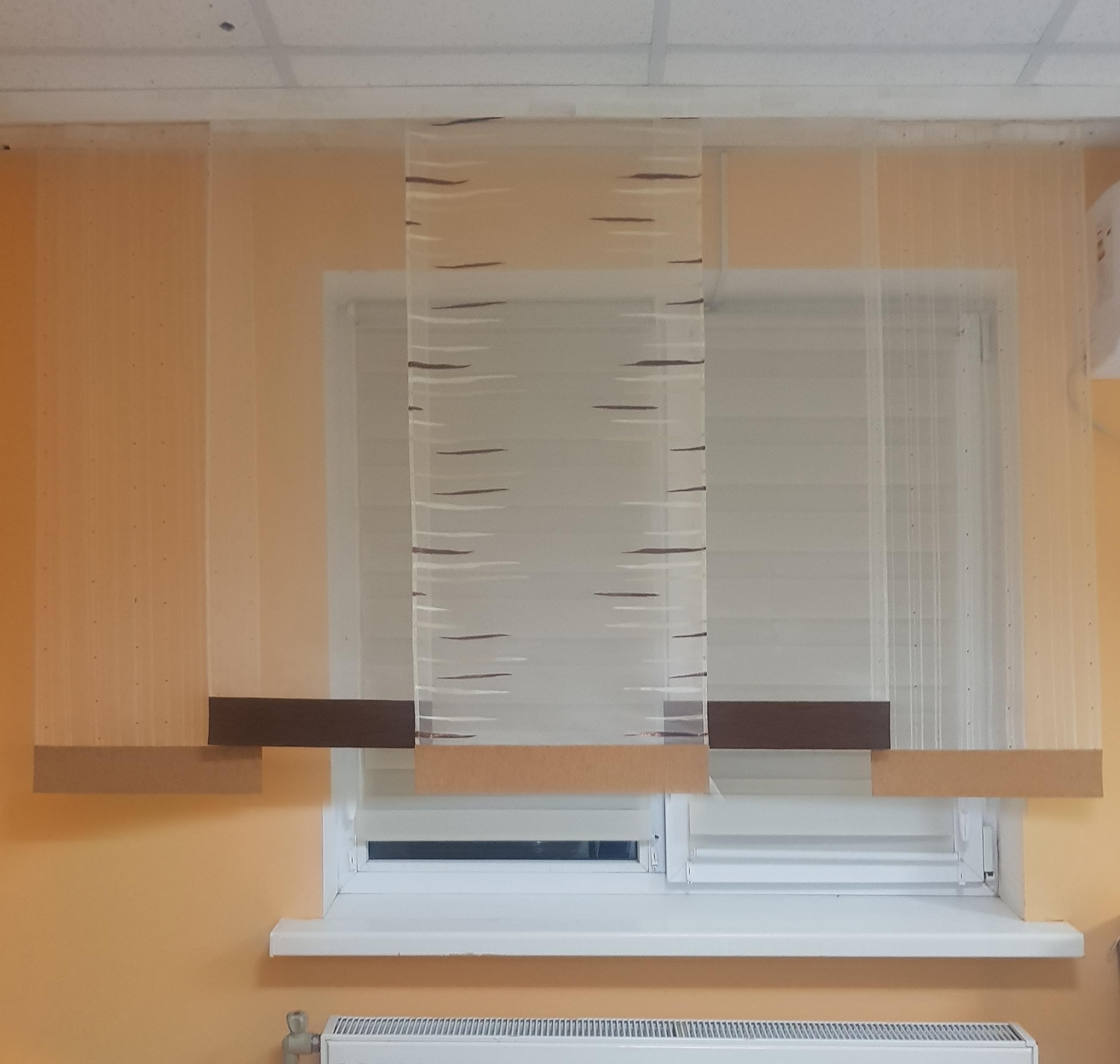 Комплект панельных занавесок Firanka Simple 5 шт. карниз 200 см Коричневый с бежевым (11_2п) - фото 1