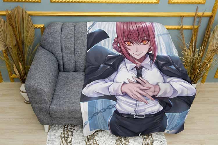 Плед Makima Anime Chainsaw Man плюш двухслойный 135х150 см (113067-2)