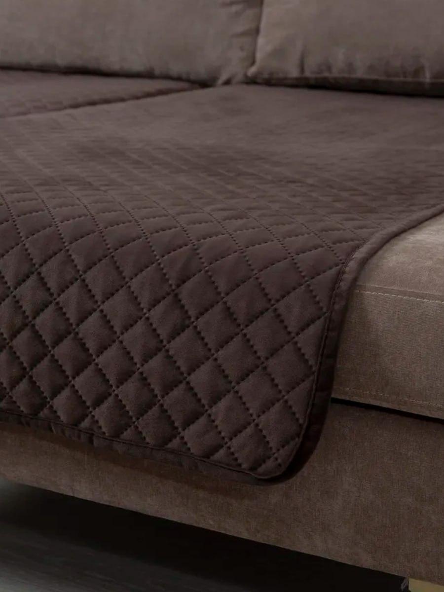 Дивандек велюр 90х210/90х160 см 2 шт. Коричневый (Д-am-divandek-0018) - фото 2