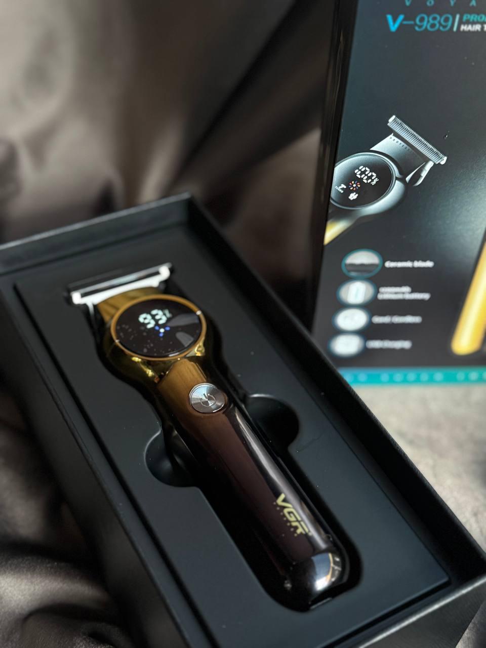 Тример для стрижки волосся VGR безпровідний Чорний із золотим (V-989) - фото 4 Тример для стрижки волосся VGR безпровідний Чорний із золотим (V-989) - фото 4