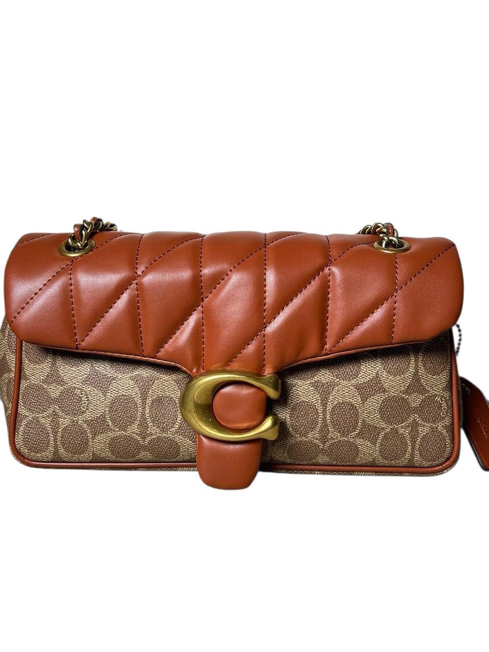 Сумка Coach Tabby Shoulder Bag 20 In Signature Canvas With Quilting Brass/Tan Brown