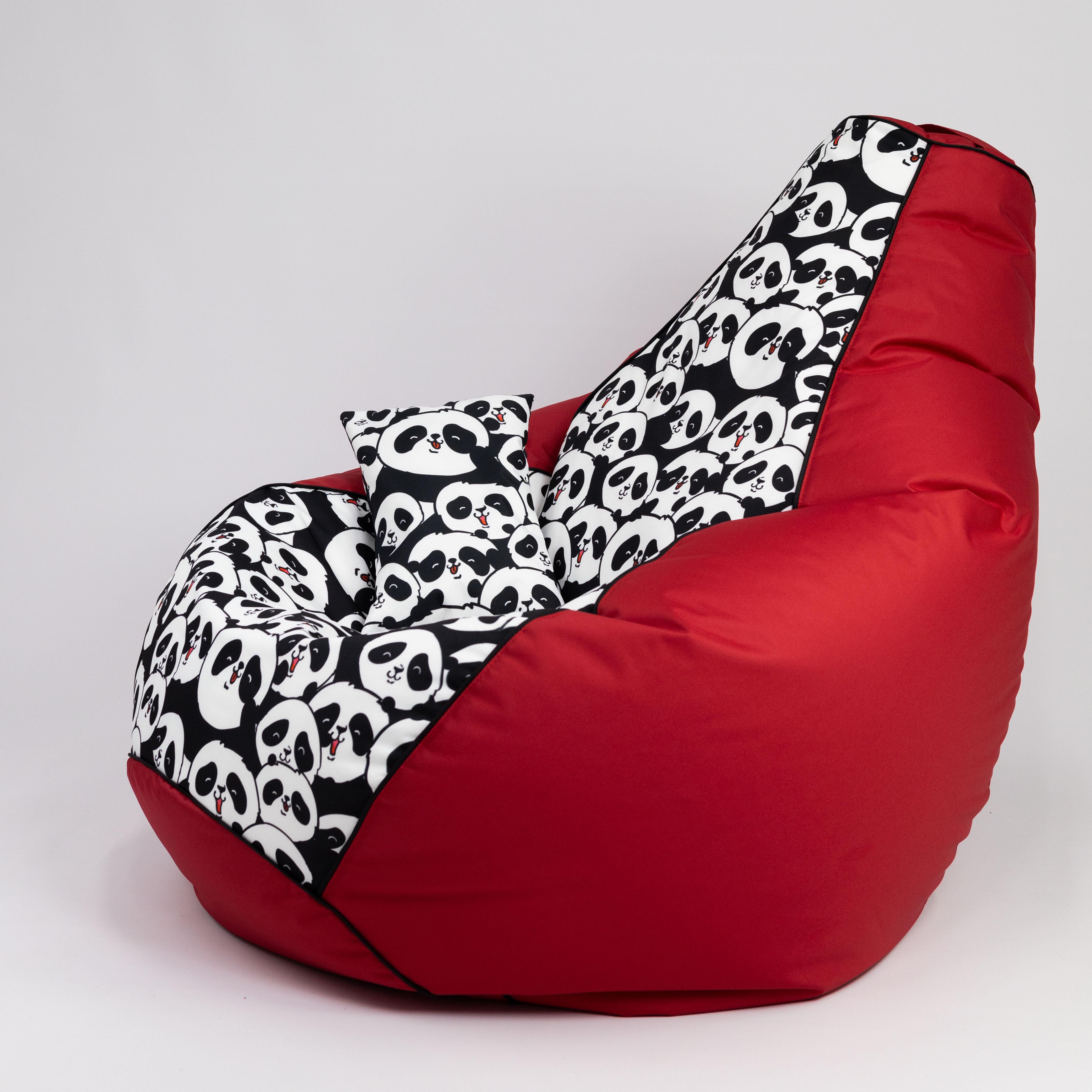 Бескаркасное кресло-мешок и подушечка Flex Oksford Panda с кантиком ХXL 140х100 см (100031) - фото 2