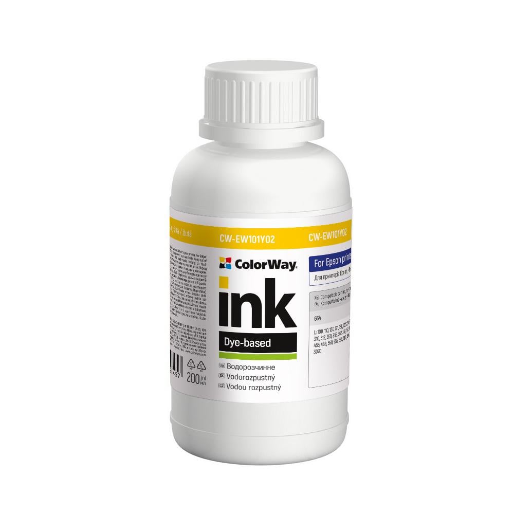 Чернило для принтера ColorWay Epson L100/200 200 мл Yellow (CW-EW101Y02)