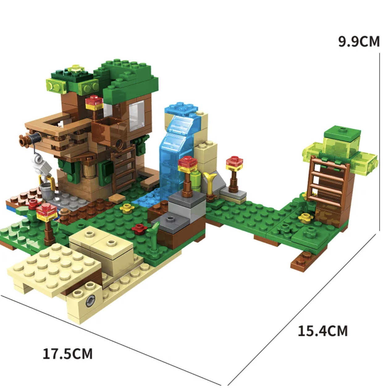 Конструктор My World Будинок біля водоспаду 379 деталей/персонажі/набір Майнкрафт (SJ8801) - фото 3
