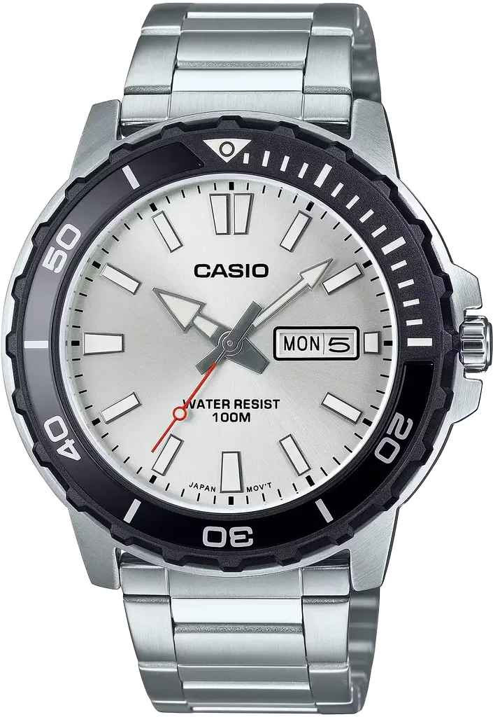 Наручний годинник чоловічий Casio MTD-125D-7A Diver Collection з сталевим корпусом/водозахистом 100 м Срібний (2823802342)