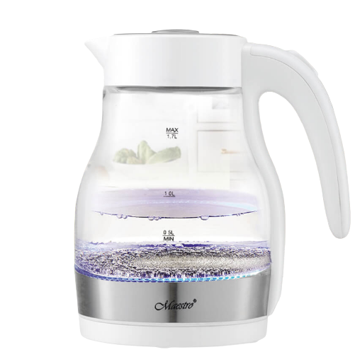 Електрочайник Maestro MR-061-WHITE дисковий скло 2000W 1,7 л Білий Електрочайник Maestro MR-061-WHITE дисковий скло 2000W 1,7 л Білий