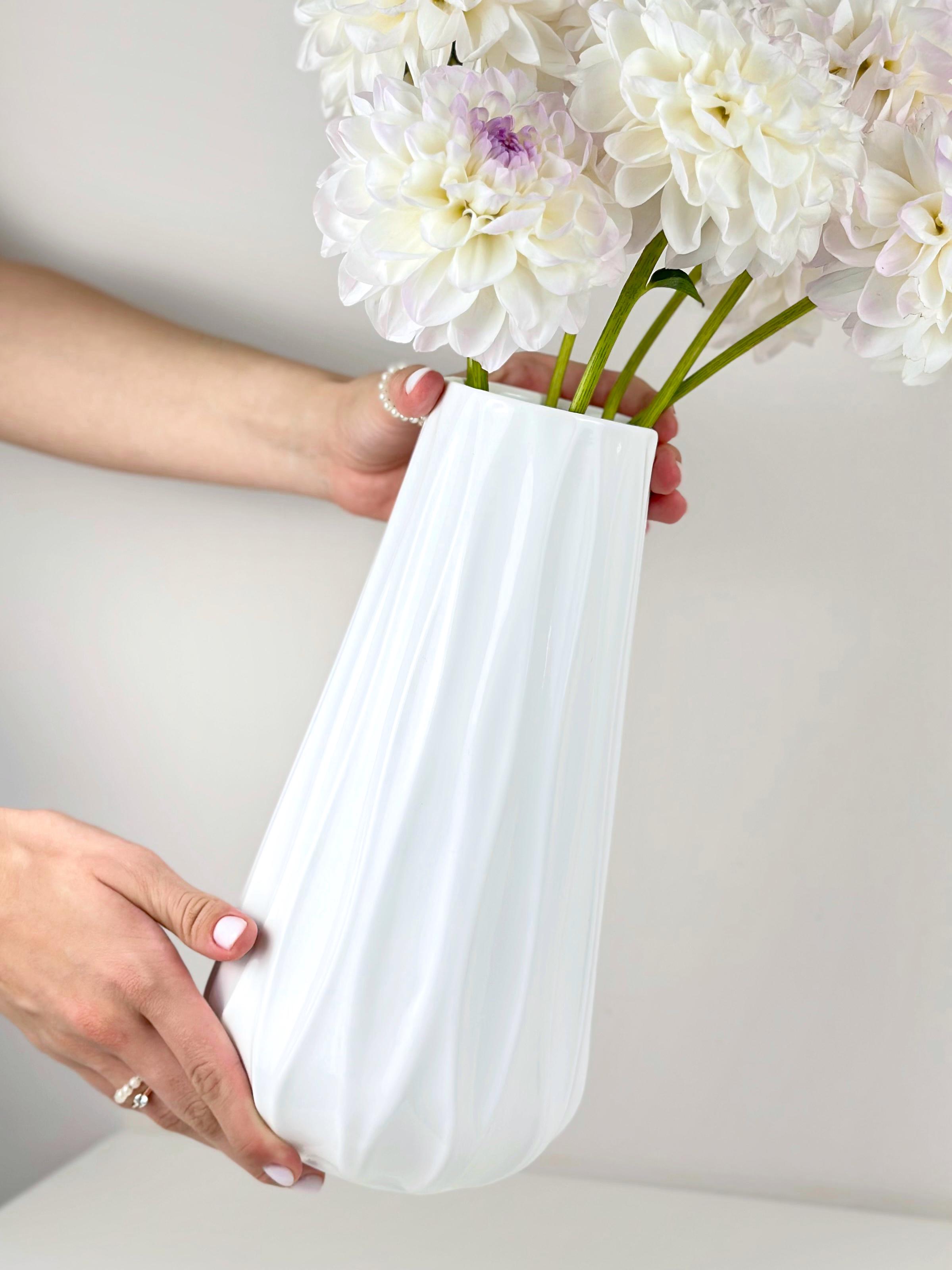 Ваза для цветов и декора глиняная керамическая Пелюсток 29 см Белый (4001-18) - фото 8 Ваза для цветов и декора глиняная керамическая Пелюсток 29 см Белый (4001-18) - фото 8