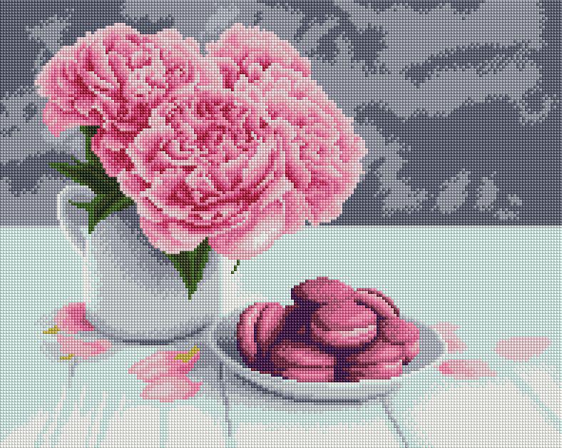 Алмазная мозаика Brushme Розовые пионы 40x50 см (DBS1043)