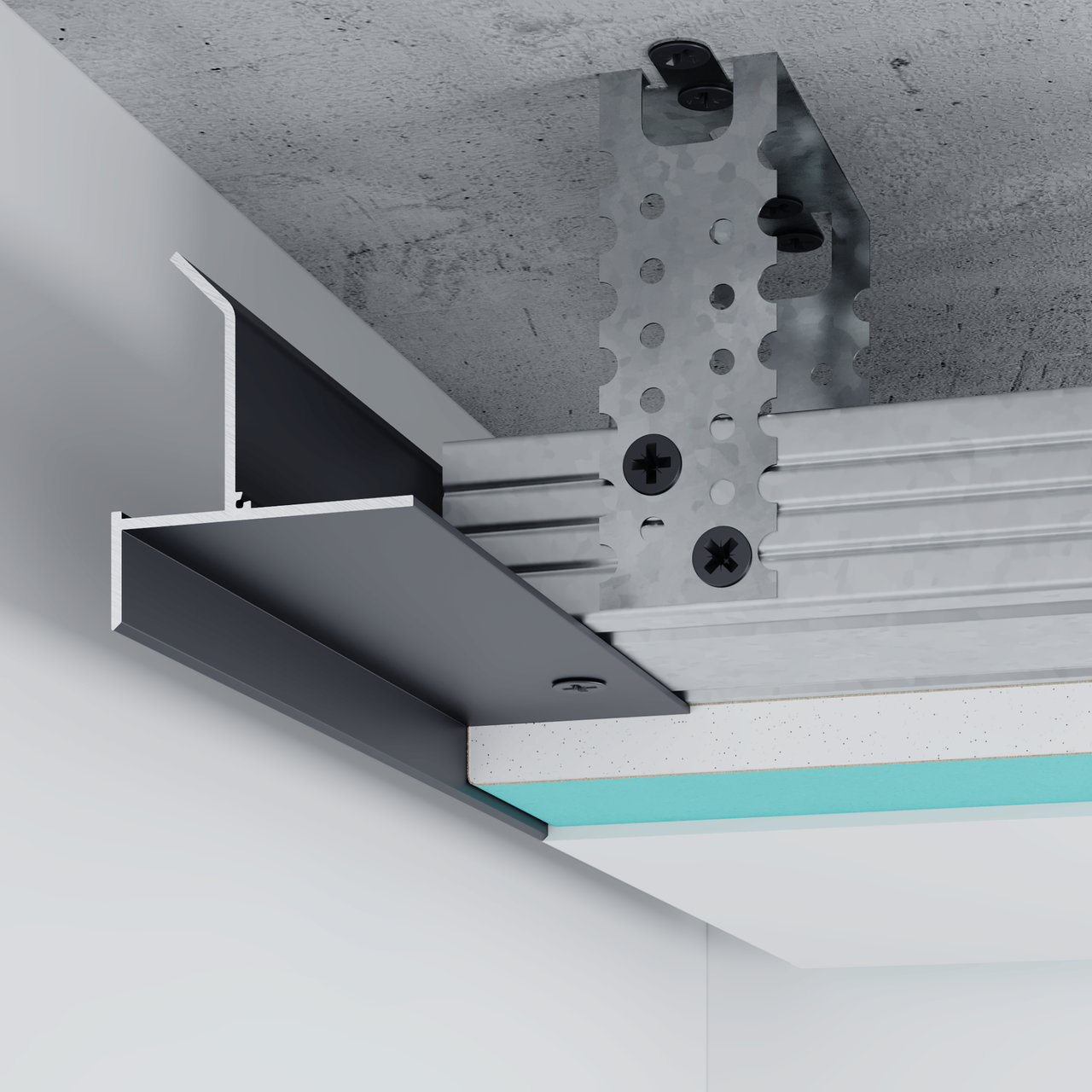 Профиль теневого шва FSPRO 16 мм под LED-ленту алюминиевый 3 м Черный (F3.16L24B)