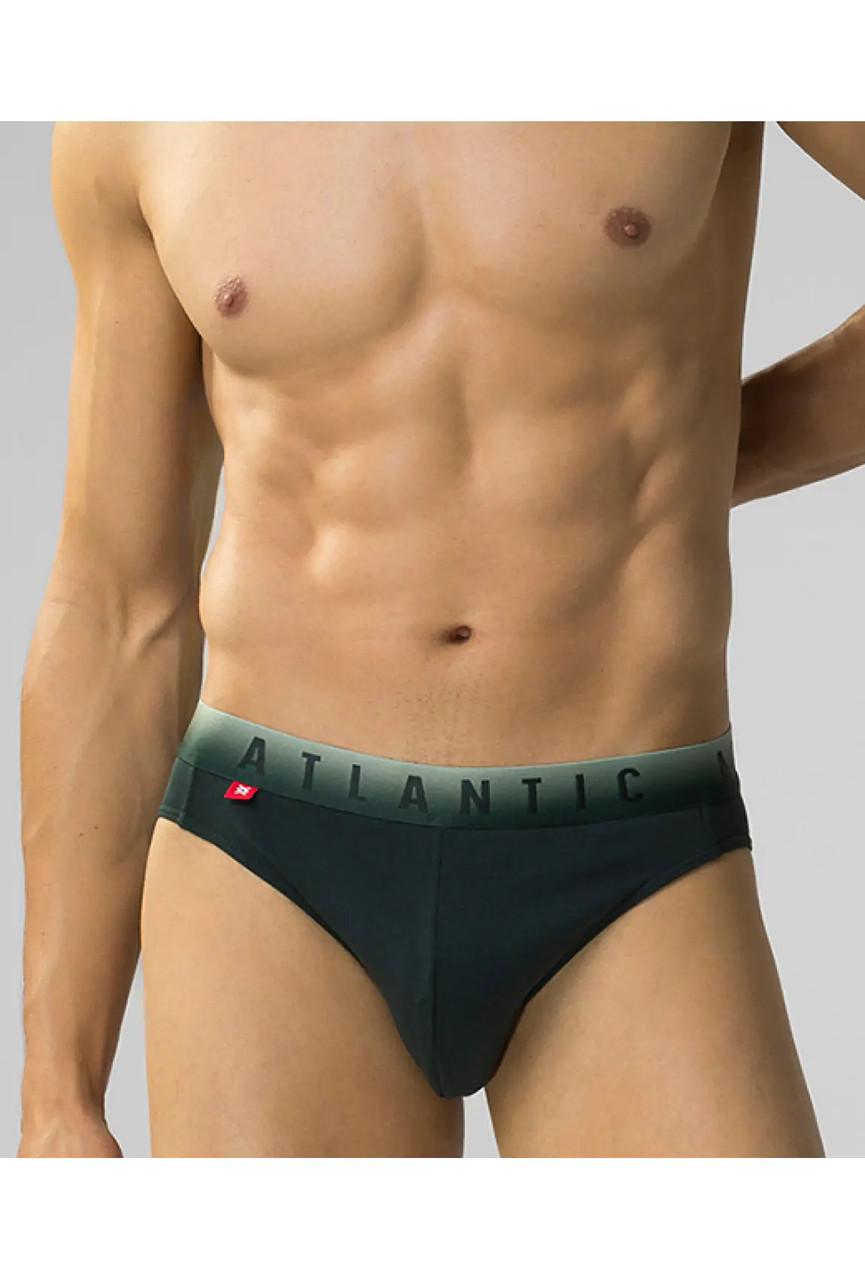 Набор трусов-брифов мужских Atlantic 3MP-173 средней посадки хлопковых 3 шт. M Каберне/Черный/Изумрудный (2403322075) - фото 4