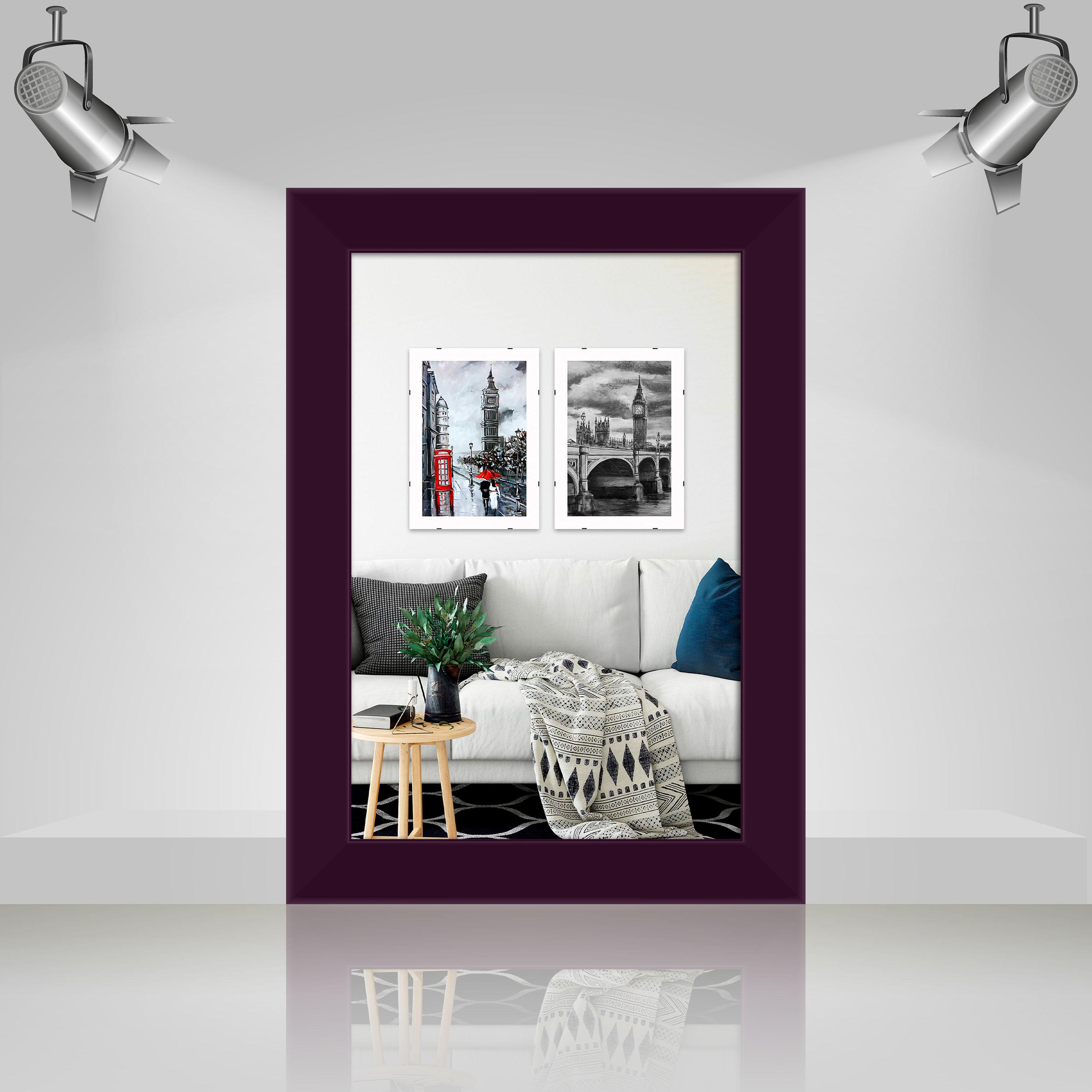 Фоторамка деревянная EmojiFrame 20х30 см AH3322-02 пластиковое стекло 0,8 мм Фиолетовый - фото 3