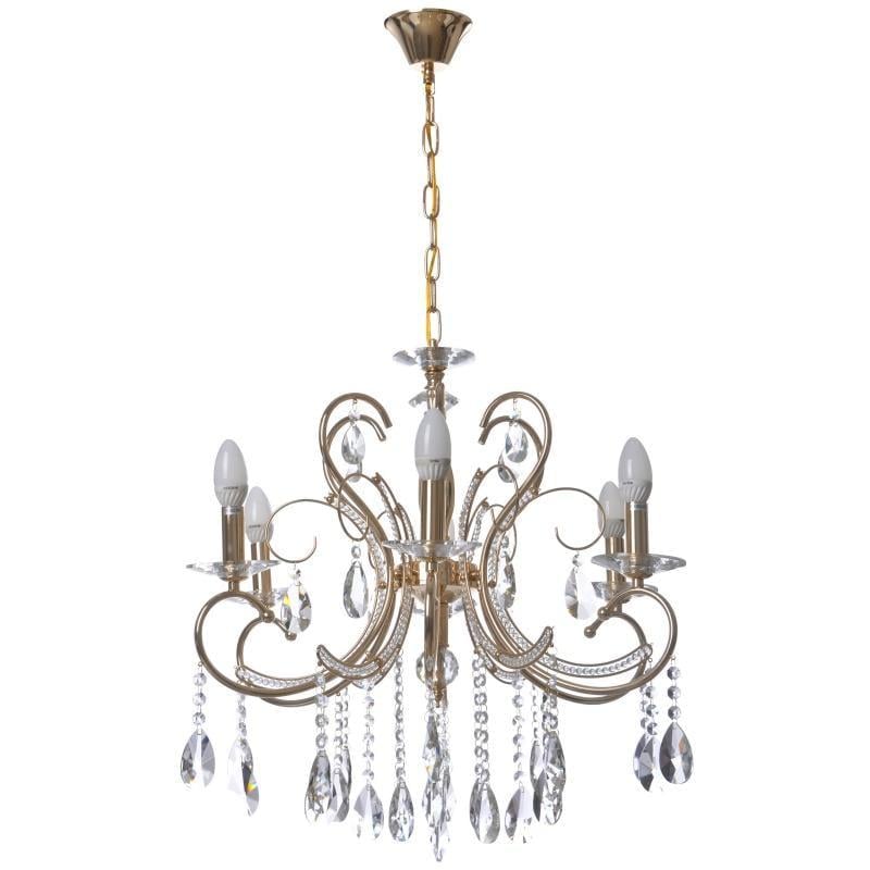 Люстра свеча подвесная прованс хрустальная Brille BCL-660S/6 E14 FGD