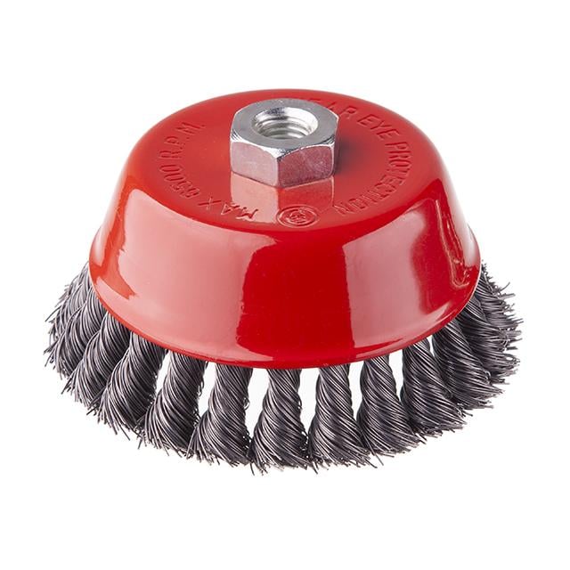 Щітка чашкова Intertool 125 мм для КШМ М14 пучки крученого дроту (BT-2125)