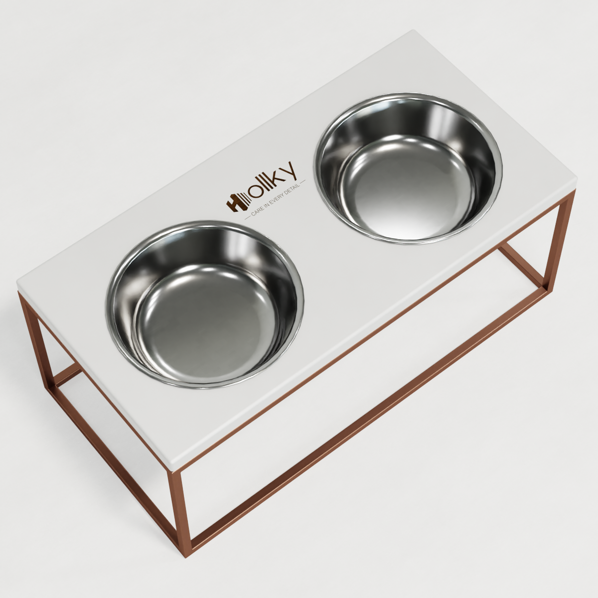 Миски на подставке для больших собак Hollky Base XL20 2х1,8 л (BXL20-522620-GLWH) - фото 2 Миски на подставке для больших собак Hollky Base XL20 2х1,8 л (BXL20-522620-GLWH) - фото 2