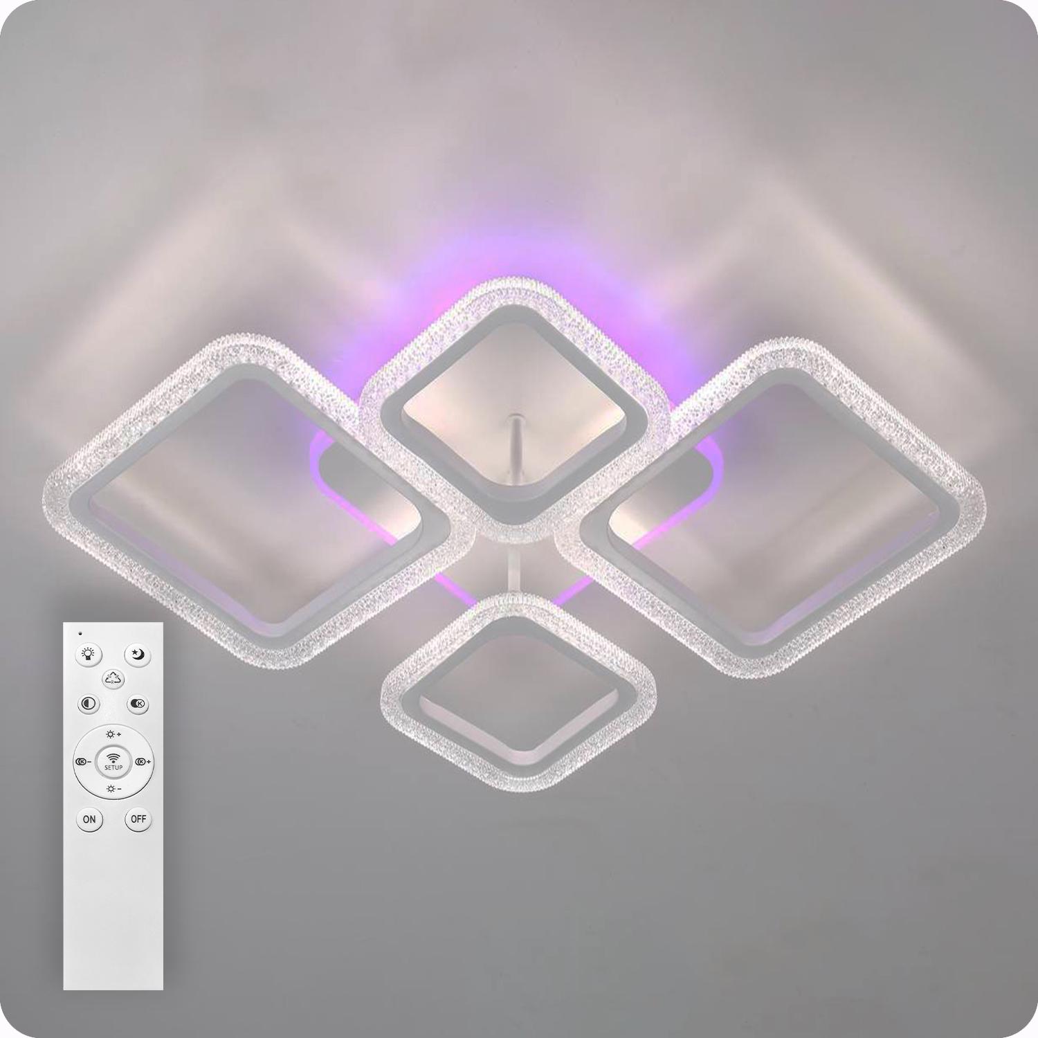 Люстра світлодіодна 517 Light 3color з пультом 96 Вт Білий (02063)