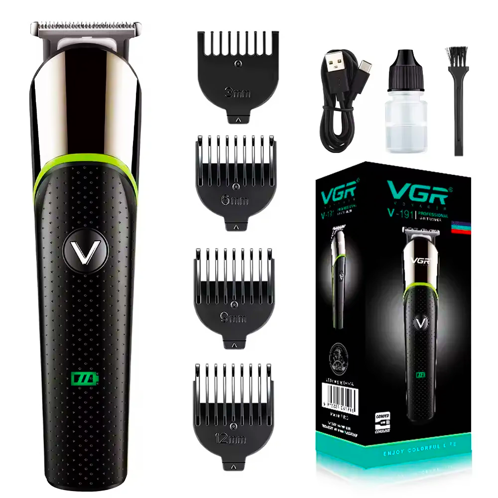Машинка для стрижки волосся акумуляторна VGR V-191 з насадками (25604158)