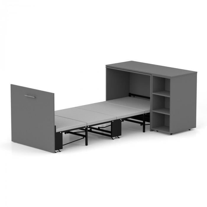 Кровать-трансформер/письменный стол/тумба/комод Knap Knap Sirim-C2 4в1 121х216х77,8 см Графитовый (24624893)