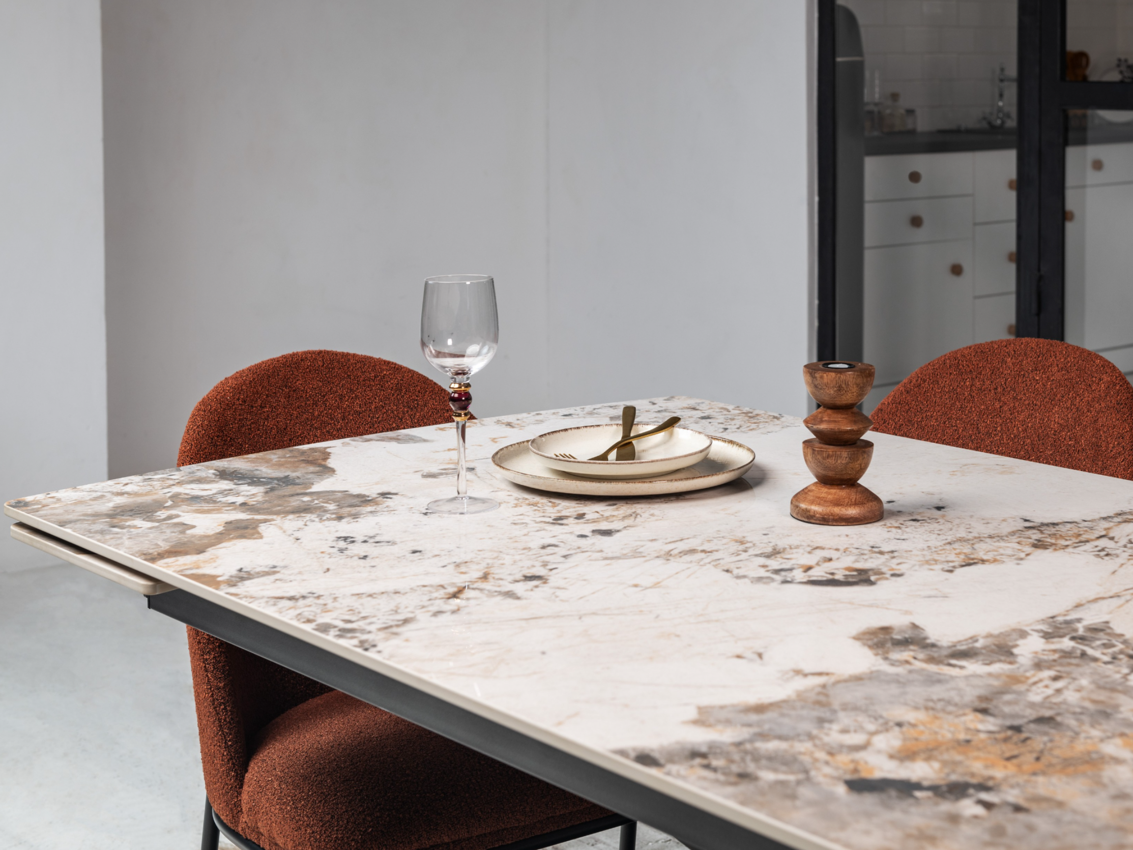 Стол обеденный раздвижной Vetro Mebel Пино 1800-2400x900x760 мм Патагония/Черный (TМL-1200) - фото 4