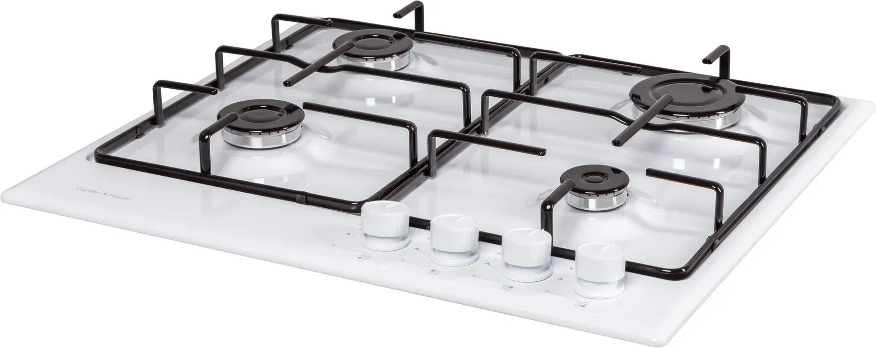 Поверхность газовая варочная Gunter&Hauer G 4 WH эмалированная поверхность - фото 5 Поверхность газовая варочная Gunter&Hauer G 4 WH эмалированная поверхность - фото 5