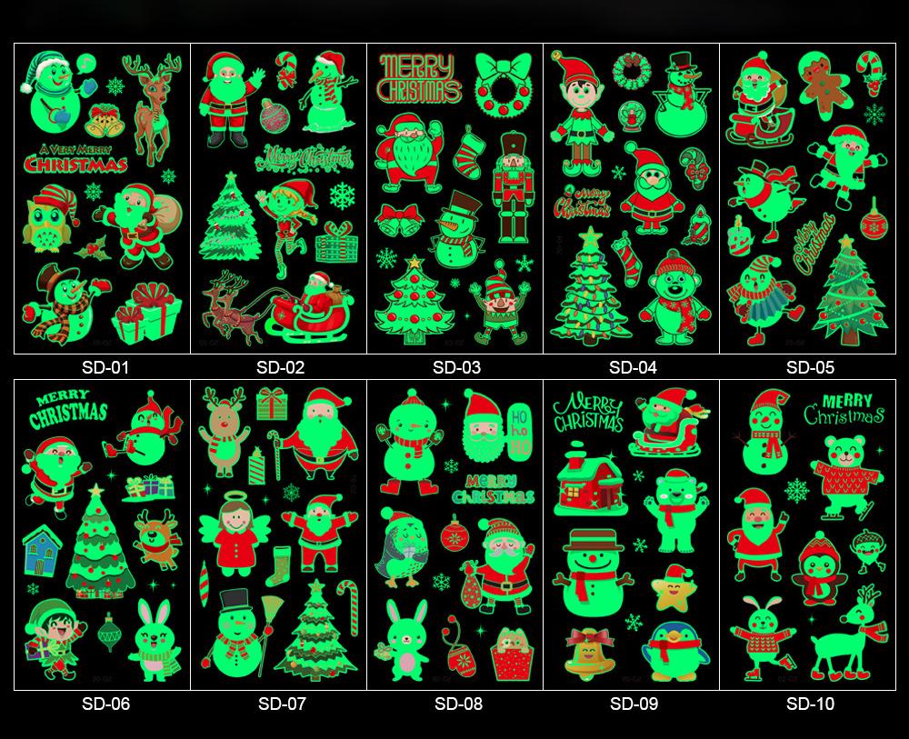 Набор светящихся тату Новый Год 10 листов (11065) Набор светящихся тату Новый Год 10 листов (11065)