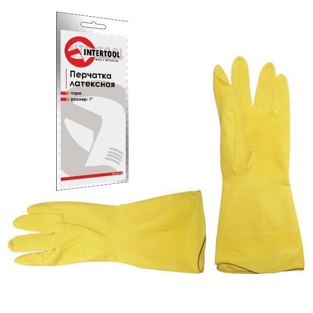 Перчатки строительные Intertool SP-0017 латексные 8" M (10259874)