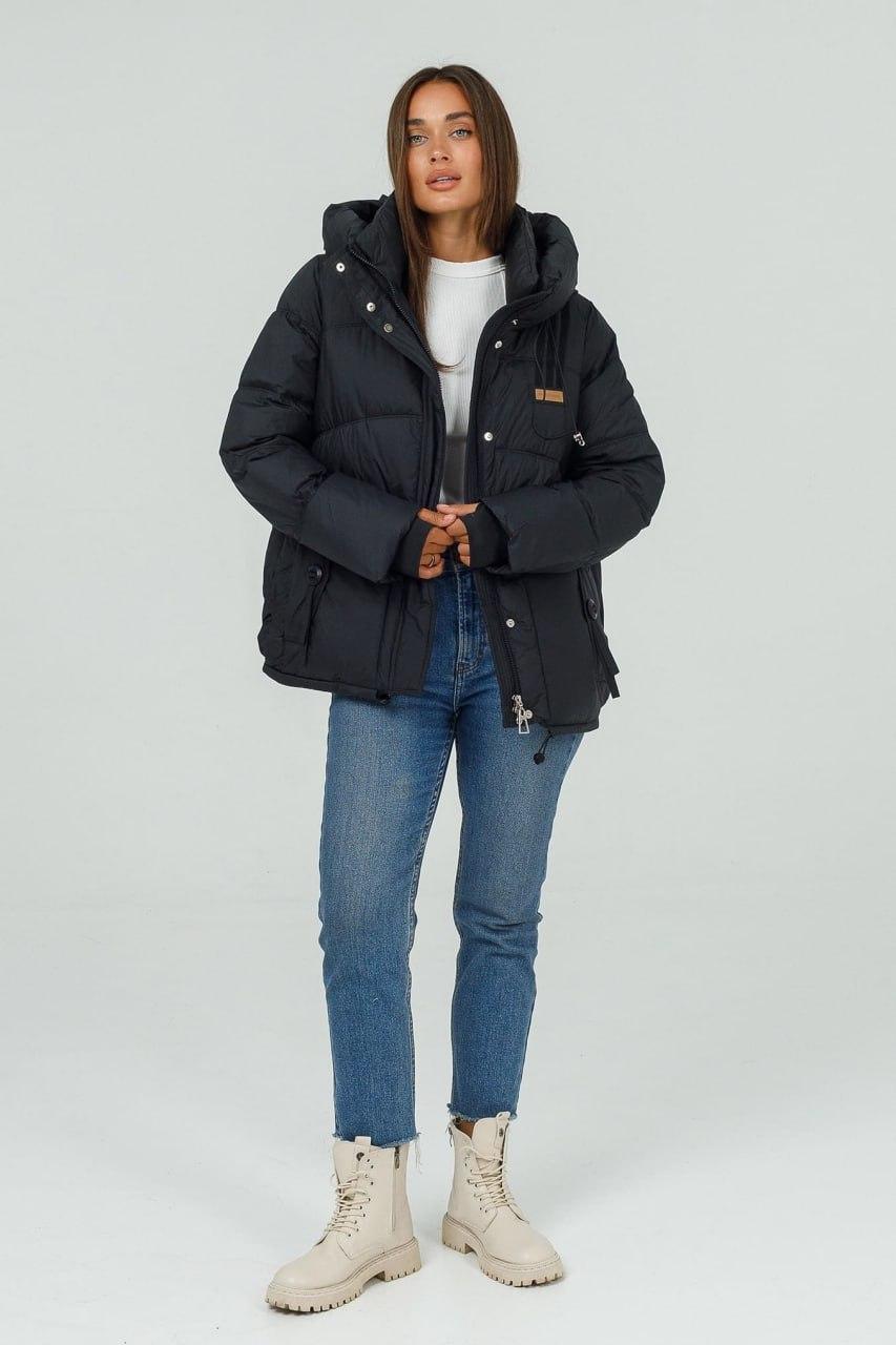 Куртка зимова 74352c коротка M Чорний Куртка зимова 74352c коротка M Чорний