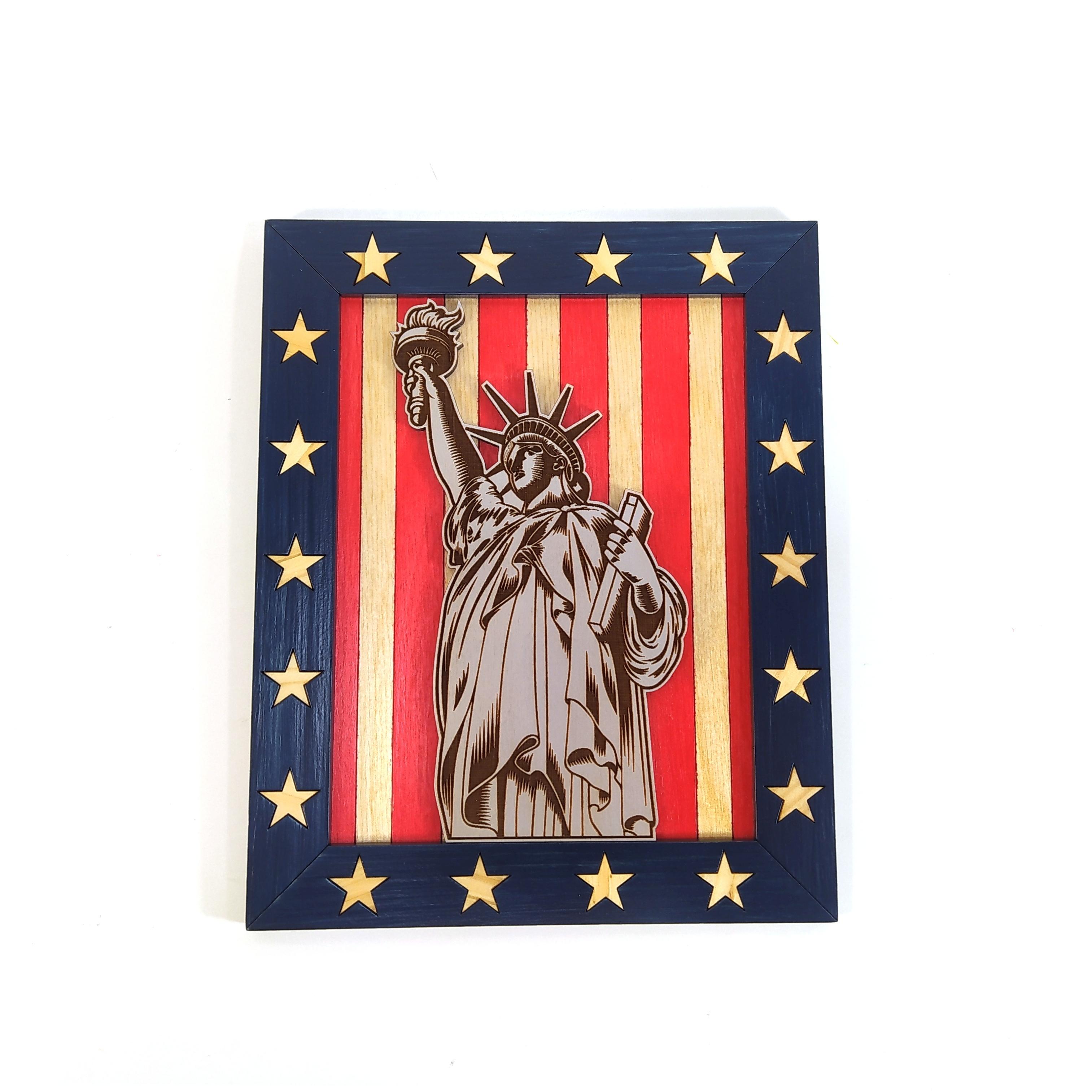 Постер деревянный на стену Мастерская мистера Томаса Статуя свободы Statue of Liberty 22,5х18 см (d8783d19)