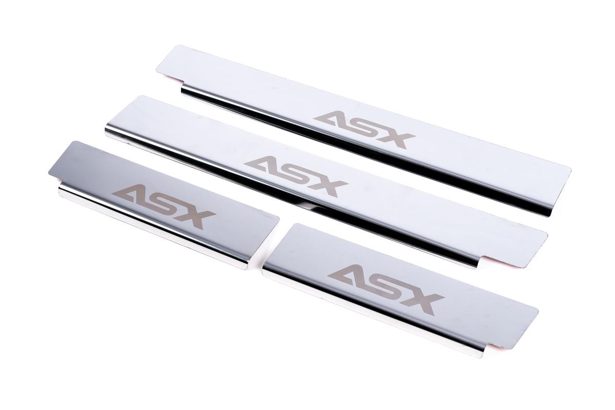 Накладки на пороги Carmos для Mitsubishi ASX 2010-2023 гг. нержавеющая сталь Хром