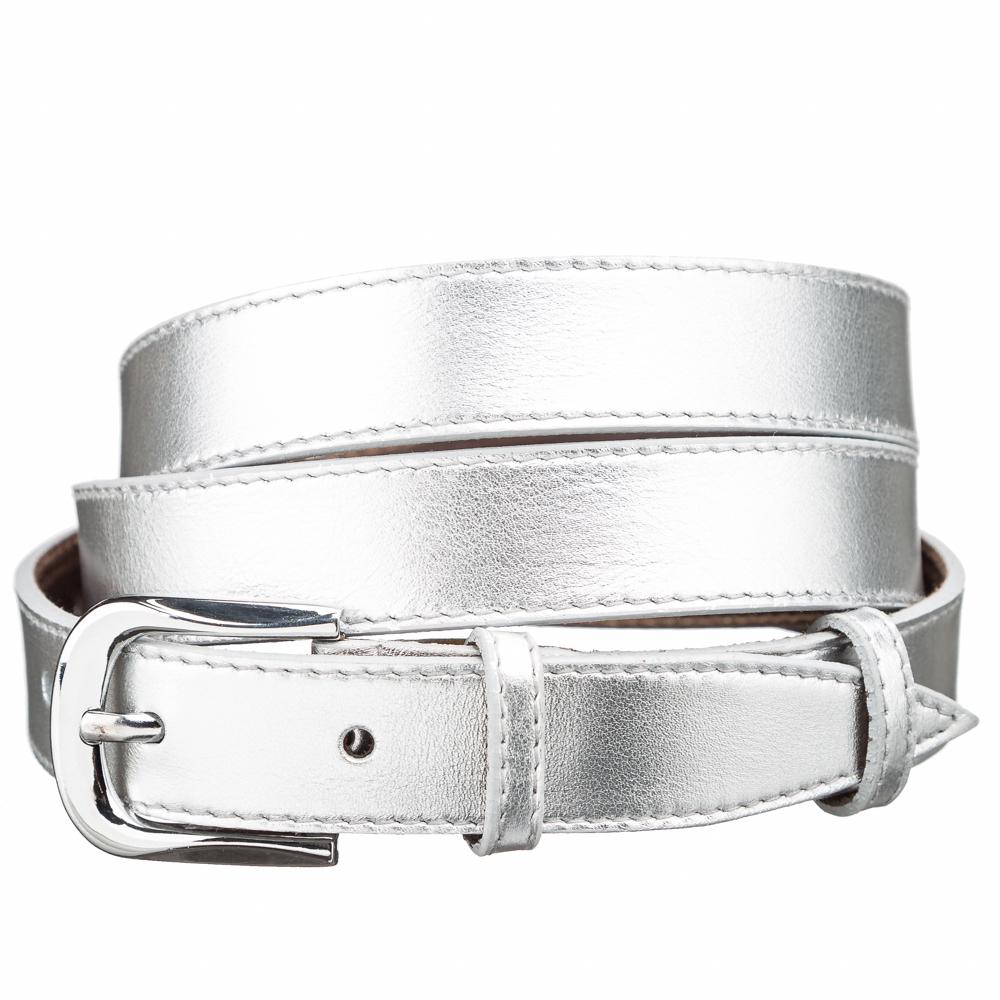 Ремінь шкіряний Maybik 15230 Сріблястий