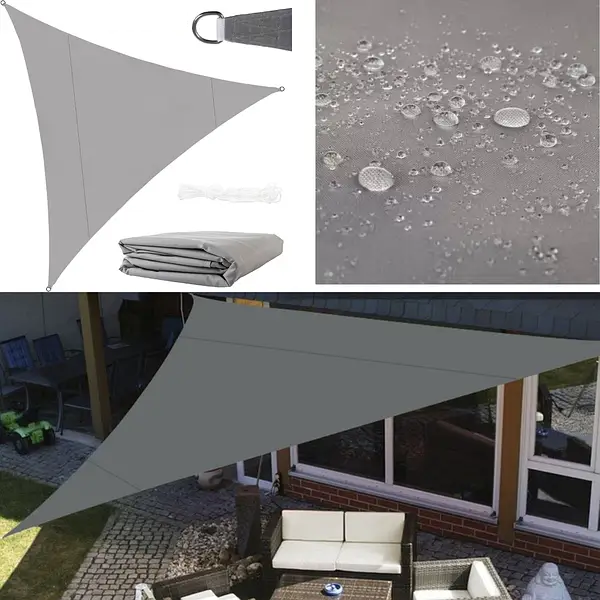 Тент сонцезахисний водонепроникний трикутний Оксфорд 3х3х4 м Сірий - фото 4 Тент сонцезахисний водонепроникний трикутний Оксфорд 3х3х4 м Сірий - фото 4