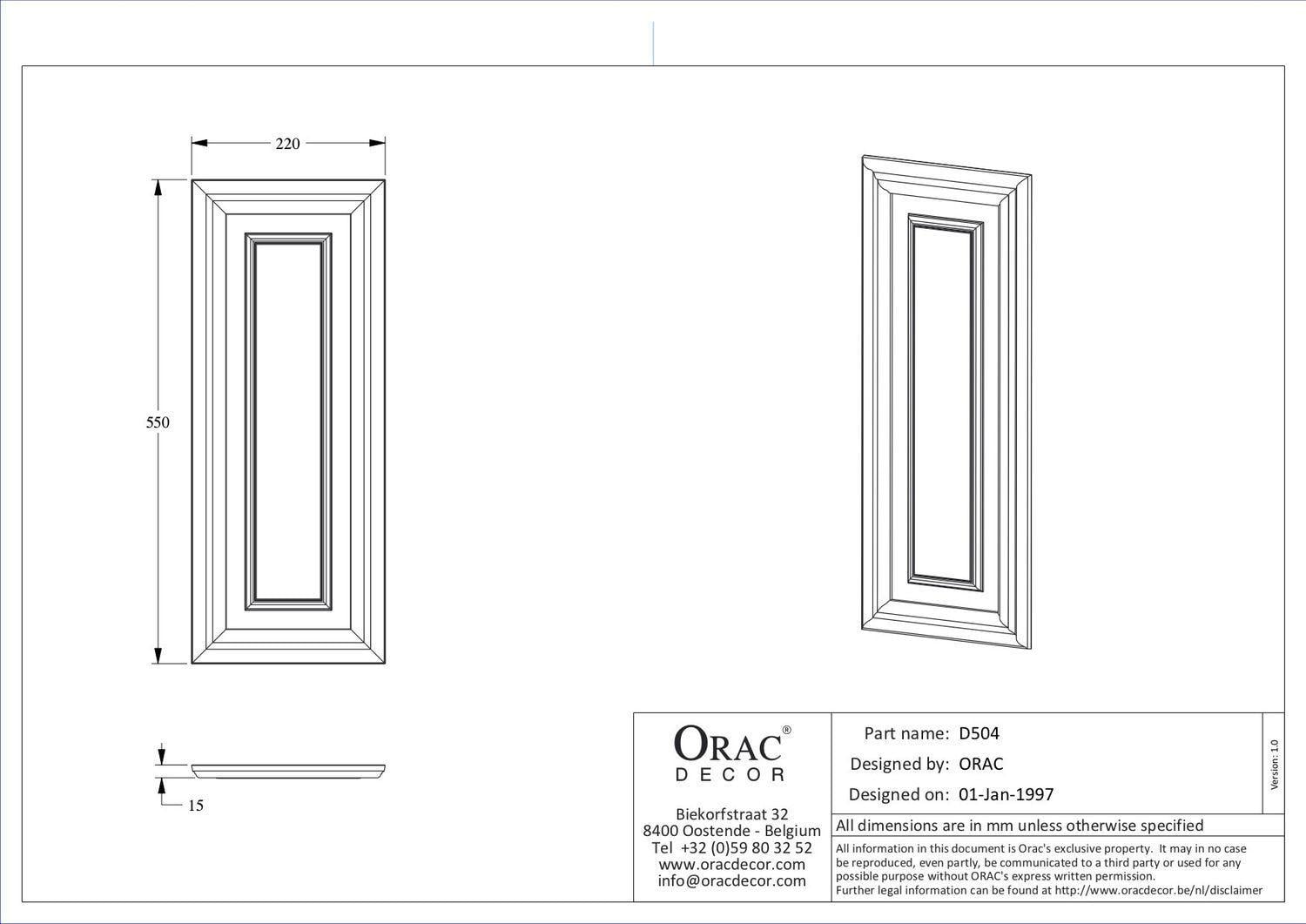 Дверна панель Orac Decor D504 дюрополимерная - фото 2 Дверна панель Orac Decor D504 дюрополимерная - фото 2