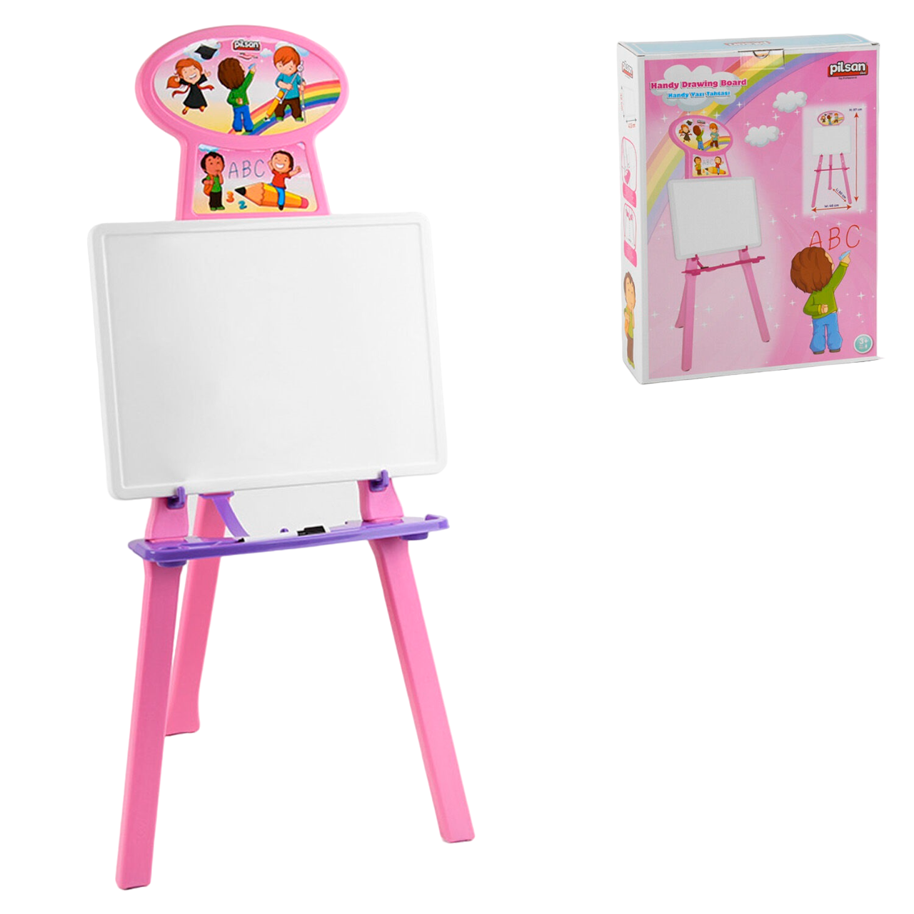 Мольберт дитячий Pilsan дошка/маркер/інструкція Pink (105237) - фото 2 Мольберт дитячий Pilsan дошка/маркер/інструкція Pink (105237) - фото 2