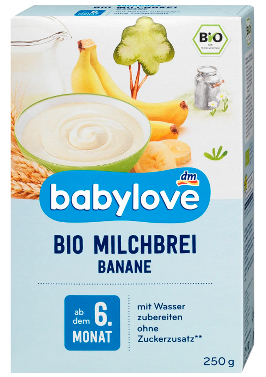 Каша Babylove детская банановая молочная с 6 месяцев 250 г - фото 1