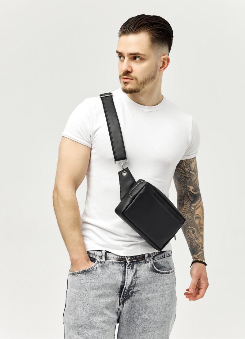 Сумка-бананка мужская Sambag Harvi 24×16×6 см Черный (88213001m)