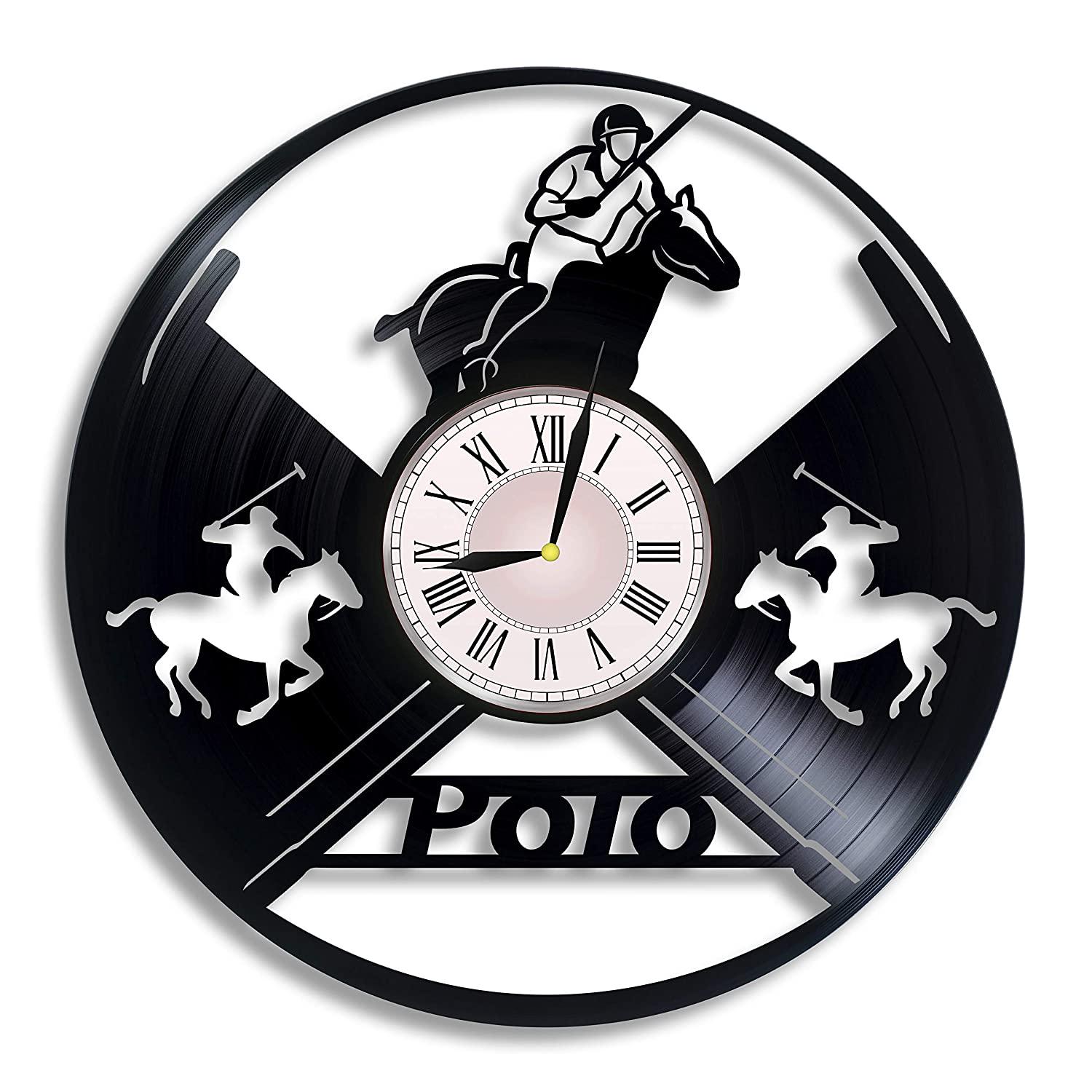 Часы настенные Конное поло 2354 из виниловой пластинки