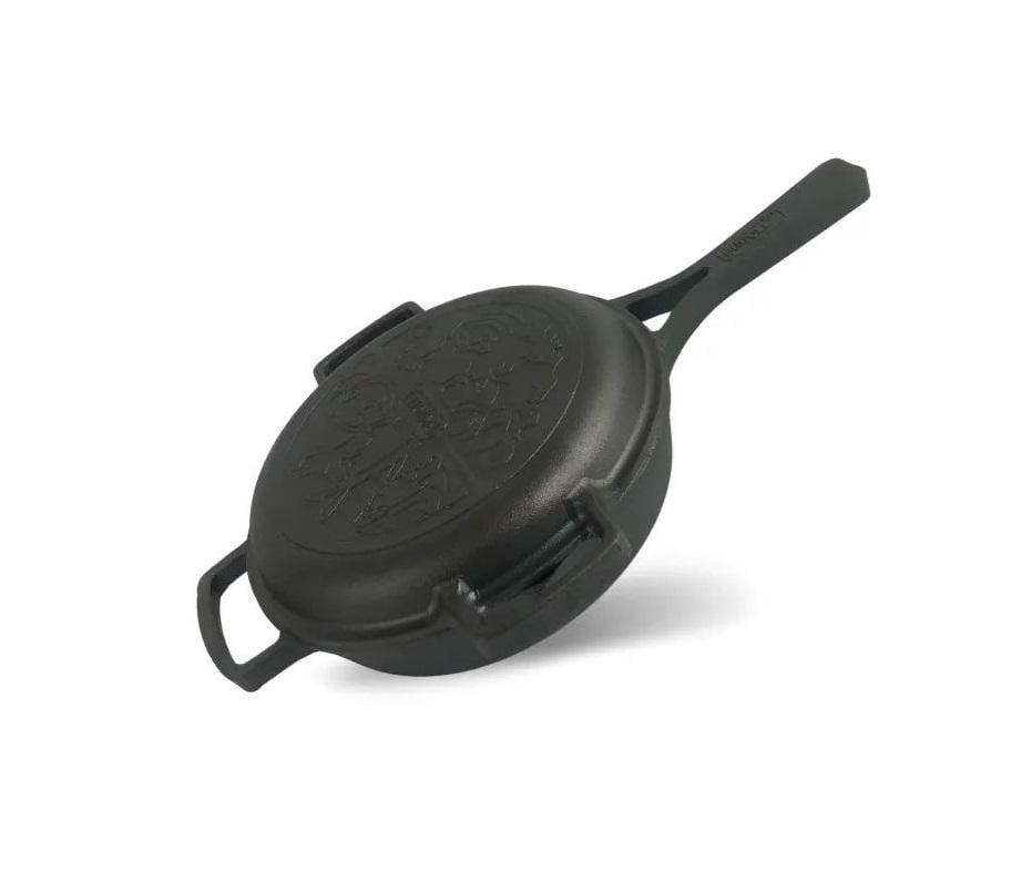 Сковорода чугунная Brizoll с литой ручкой и крышкой-сковородкой 24 см (4d4eca90)