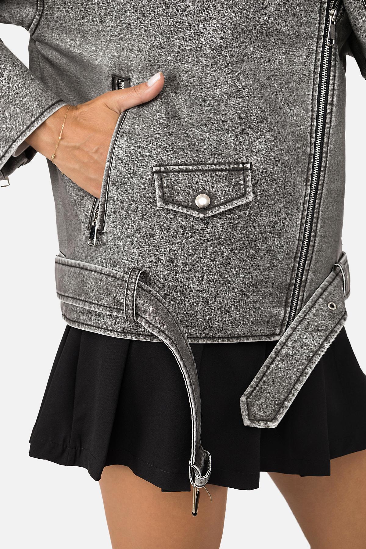 Куртка косуха жіноча р. 40 Сірий (SKT001009746) - фото 6