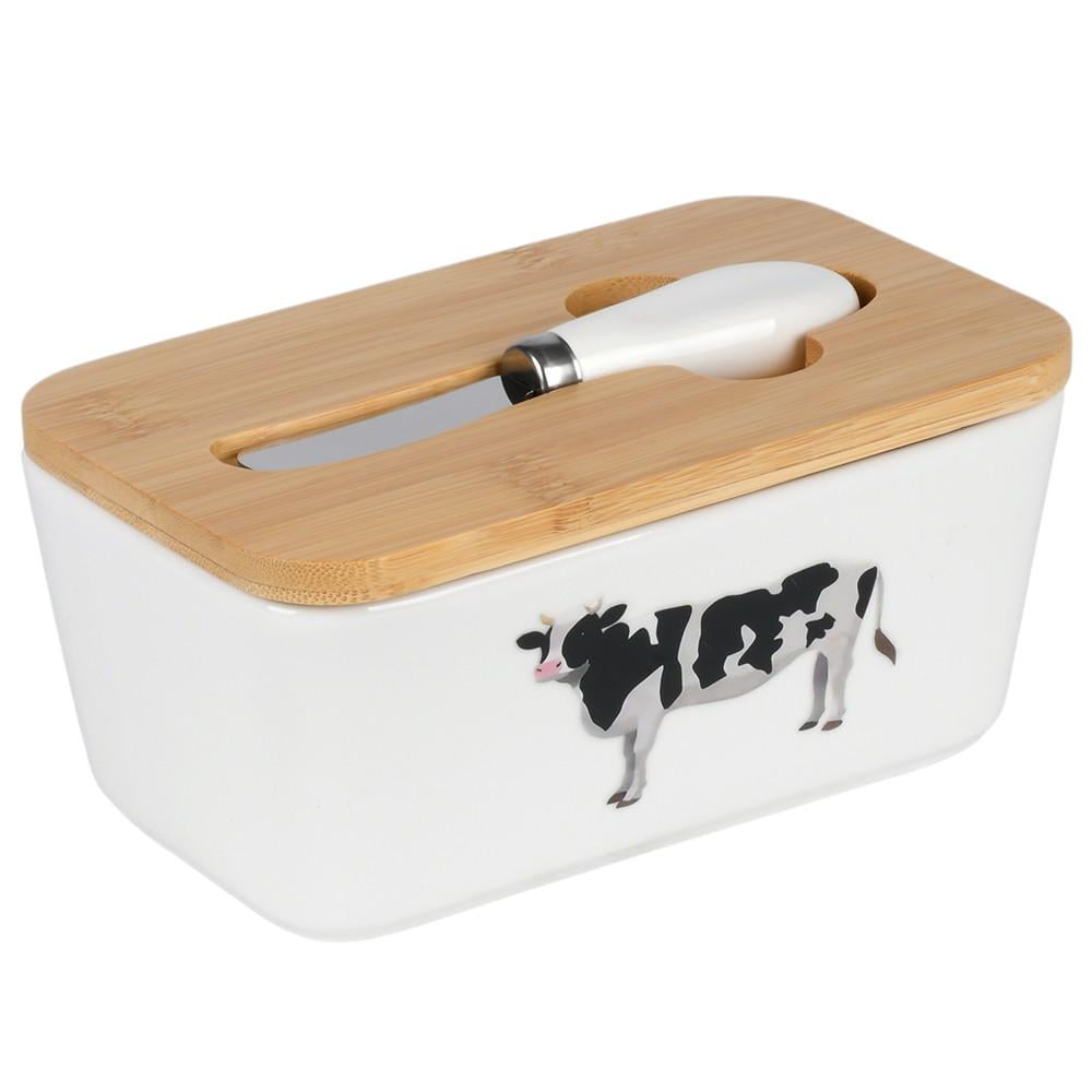 Масленка фарфоровая R37338 с крышкой и ножом 17х10х8 см Белый с коричневым (33726784) Масленка фарфоровая R37338 с крышкой и ножом 17х10х8 см Белый с коричневым (33726784)